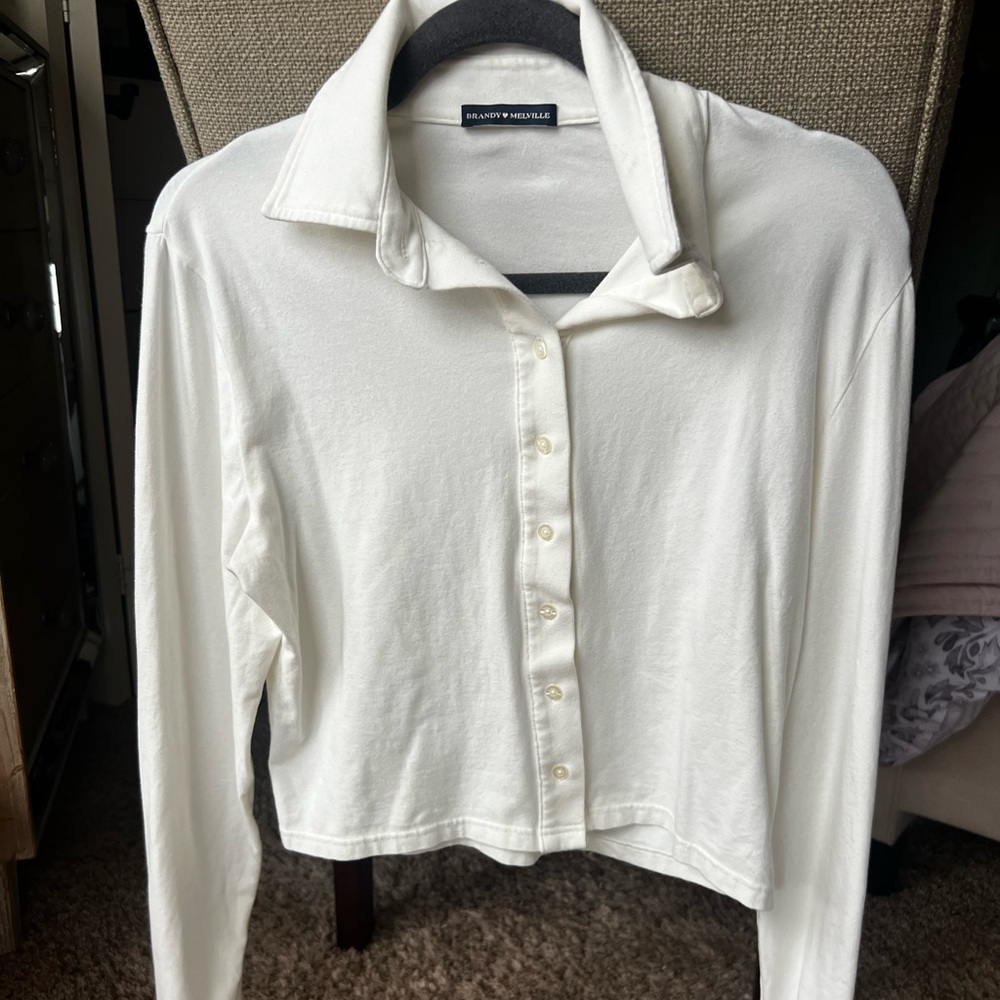 White Brandy Melville Button-Up - one size